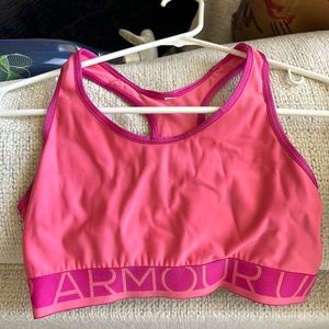 Pink Under Armour sports bra, size small